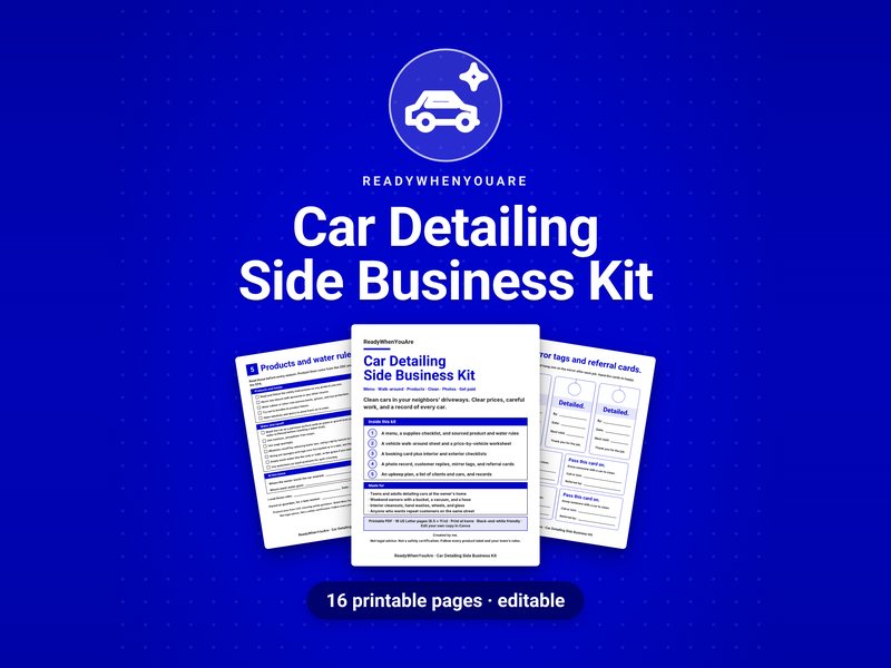 Car Detailing Side Business Kit cover