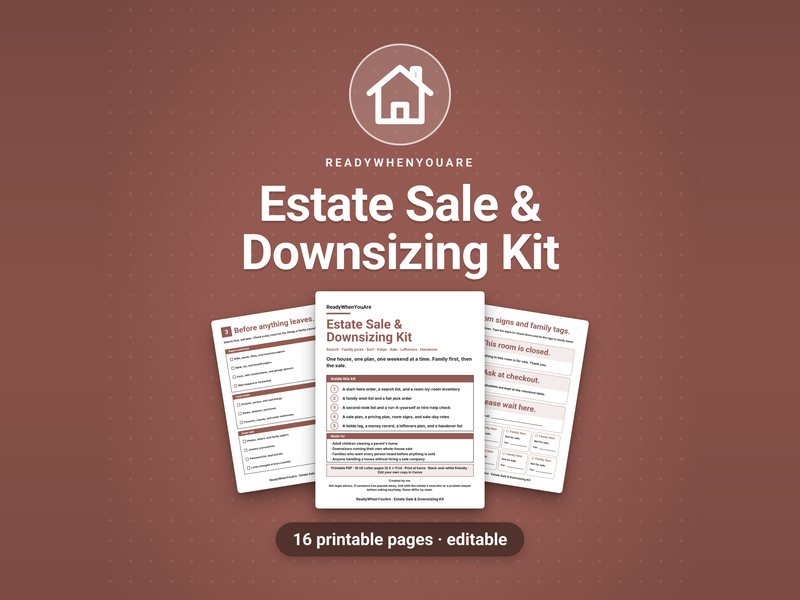 Estate Sale & Downsizing Kit cover