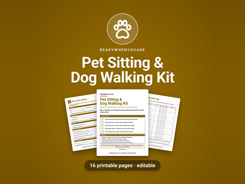 Pet Sitting & Dog Walking Kit cover
