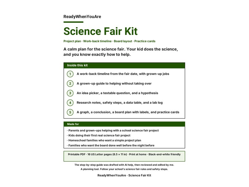 Science Fair Project Kit cover